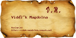 Vidák Magdolna névjegykártya